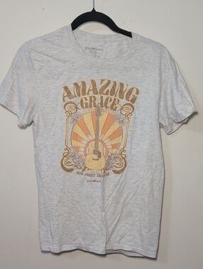 Grace & Truth Amazing Grace Short-Sleeve Tee Gray Yellow Orange Women's Size S